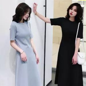데이트룩 무지 A라인 기본 반팔 썸머원피스