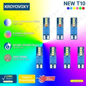 2개 T10 W5W 캔버스 LED 신호등 전구 웨지 라이트 자동차 실내 독서등 오류 없음 다이나믹 도어 주차 번호