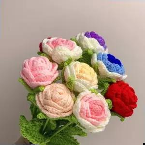 가족의달 뜨개꽃 조화 장미 감사 생일 축하 선물 꽃다발