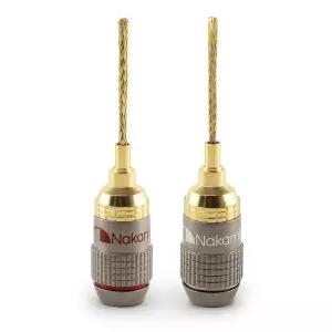 나카미치 팬락 엑셀 시리즈 24k 골드 도금 2mm 플렉스 핀 플러그 10-18 AWG 스프링 클립 단자용 게이지