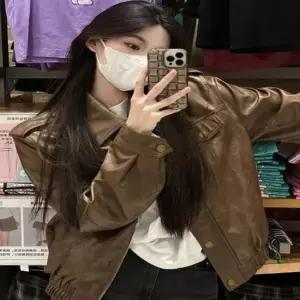 가죽자켓 레더JK 재킷 점퍼 여성 루즈핏 카라라이더 오버핏 야상 밴딩