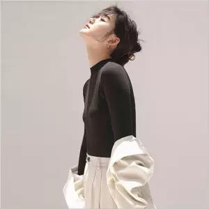 기본 목티 티셔츠 여자 반목티 4컬러 반폴라티 긴팔 이너