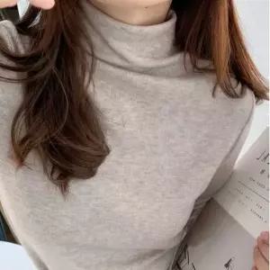 직장인 겨울 출근 룩 목 폴라 기모 터틀넥 티셔츠