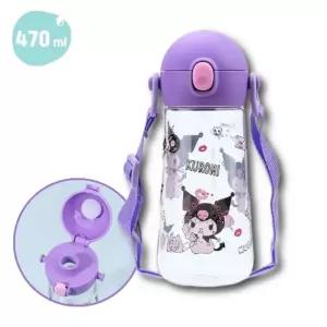 OH 크로스끈 트라이탄 투명 물병 470ML 산리오 퍼플 소풍 젖병소재 식기세척기