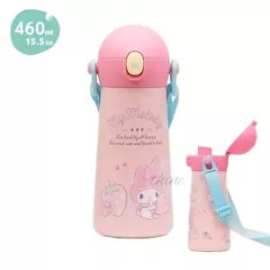 OH 크로스끈 스테인리스 보온 보냉 텀블러 460ML 산리오 핑크 설거지편한물통 스텐304 선물용