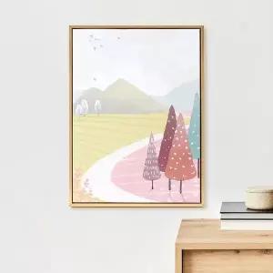 [하프클럽/셀럽하우스]PL 초경량 액자 감성 일러스트 캔버스 액자(풍경F) (30x40cm) No5