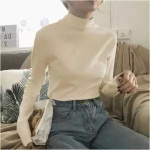 하프넥 티셔츠 반목티 겨울 이너티 목폴라 여자 기본 4컬러