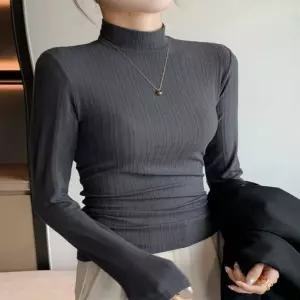 여자 4컬러 데일리 이너 단독 하프넥 목폴라 티셔츠