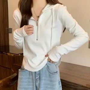 기본핏 데일리 반집업 데일리 여자 후드 긴팔 티셔츠