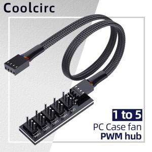 1~ 5 PC 케이스 팬 PWM 허브 4Pin CPU 섀시 냉각 전원 케이블 연장 분배기 어댑터 데스크탑 컴퓨터 액세서