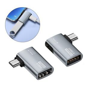 (C)1개 OTG 어댑터 4K 90도 좌각 전원 공급형 마이크로 USB-USB 케이블 (TV  태블릿  Fire TV 스틱용)