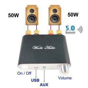2*50W Bluetooth 5.0 TPA3116 디지털 전력 오디오 증폭기 보드 스테레오 무선 Amplificador 홈 시어터 미니