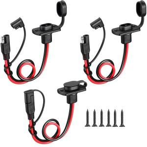 SAE-SAE 연장 코드 30CM 12awg  비바람에 견디는 측벽 포트 플러시 마운트 잔디 전동 자동차 트럭 RVs 바이
