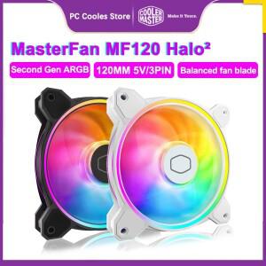 쿨러 마스터 MF120 HALO Ⅱ 2세대 ARGB 팬 120MM 5V 3PIN 컴퓨터 케이스 PWM 저소음 CPU 수냉