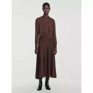 SANDRO Knit Flare Skirt - Brown 1437679