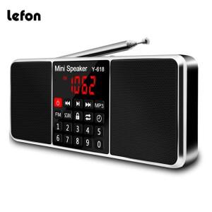 Lefon 디지털 FM 라디오 수신기 스피커 스테레오 MP3 플레이어 지원 TF 카드 USB 드라이브 LED 디스플레이