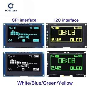 2.4인치 128x64 OLED LCD 디스플레이 모듈 SSD1309 7핀 SPI/IIC I2C 시리얼 인터페이스 아두이노호환 UNO R