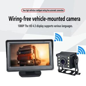 무선 후방 카메라 HD TFT LCD 접이식 트럭 버스 주차 보조 모니터 S DC 12V/24V 차량
