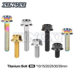 Xingxi 티타늄 볼트 M6x10/15/20/25/30/35mm DIN6921 자전거 및 바이크 오토바이 패스너 육각형 소켓 플랜