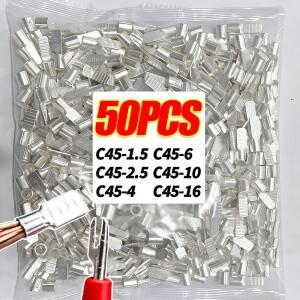 C45 Copper Tin Plated ert Crimp Terminal Air Switch Circuit Breaker 1.5-16mm² Pin-Shaped Cable Wire