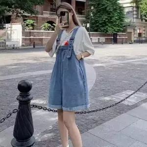 [하프클럽/알티피아]캐쥬얼 멜빵바지 신상바지 와이드 밴딩 멜빵치마