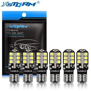 6Pcs T10 Led Canbus W5W 전구 168 194 오류  자동차 인테리어 조명 돔 번호판 클리어런스 램프 6000K 흰색