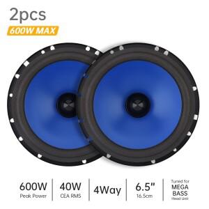 2개 6.5인치 600W 4 웨이 자동차 HiFi 전 범위 주파수 스피커 범용 동축
