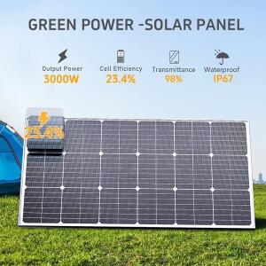 1000W/2000W/3000W 고효율 18V 태양광 패널 - 가정용 백업 및 야외용 보조베터리가 포함된 휴대용 접이식