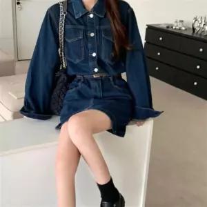 데님스커트 청치마 데님 데일리 짧은 홈웨어