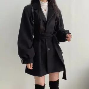 핸드메이드 벌룬소매 알파카 망토 여성하프 심플 캐시미어롱 루즈핏 여자트렌치 코트