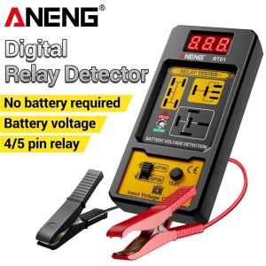 ANENG RT01 배터리 전압 검출기 자동차 테스터 진단 11-25V Aermotor 수리 4/5 피트 소켓 릴레이 분석  너