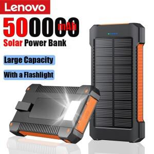 태양광 파워뱅크 500000mAh 초대용량 초고속 충전 휴대용 모바일 파워 플래시라이트 외장 배터리