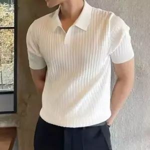 남성 패션 여름 노단추 1P 니트티 반팔 정장 카라