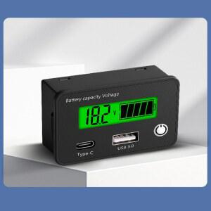 USB 급속 충전 TYPE C 전력계 LCD 직류 배터리 전력계 모니터 납축전지 배터리