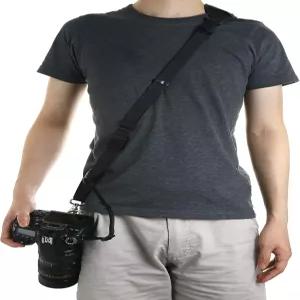 루이토스 카메라 스트랩 DSLR 숄더 크로스바디 슬링 퀵 릴리스 수납 포켓 블랙
