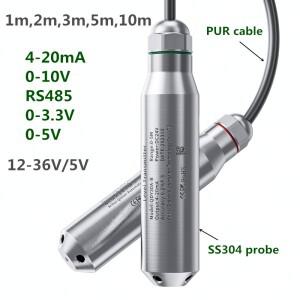 수중 수위 센서 송신기  탱크 우물 풀  1m  2m  3m  5m  4-20mA  0-10V  RS485