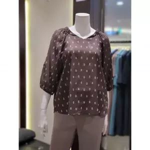 한정수량 소고 여성 가을 브이넥 7부 블라우스 AL3BA08 2824716