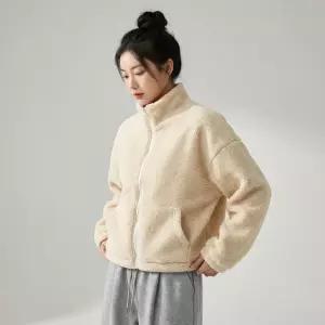 후리스 여성점퍼 스탠드넥 아우터 양모자켓 양털 크롭 데일리 뽀글이 폴리 집업