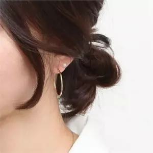 여성 링 귀걸이 여성 귀걸이 원터치 파이프 데일리 심플 라운드 베이직 여자링 캐주얼