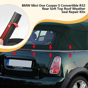 BMW 호환 호환 Mini One Cooper S 컨버터블 R52 R57 후면 소프트 탑 루프 웨더 씰 자체 접착 수리 키트 자