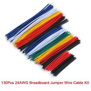 130Pcs 24AWG 브레드 보드 점퍼 와이어 케이블 키트 주석 도금 PCB 솔더 유연한 PVC 전자 5cm 8cm 10cm 6