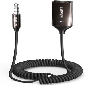 UGREEN Aux 블루투스 6.0 어댑터 3.5mm 수신기 (차량용) USB 2.0 - 잭 키트 (내장 마이크 포함) 입력