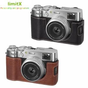 Fujifilm X100VI 레트로 복고풍 엔틱 PU 가죽 하프 바디 케이스 커버 베이스 하단개방 버전 카메라 가방