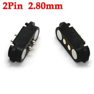 1세트 2A 2Pin DC 마그네틱 포고 핀 커넥터 2 Pogopin Male Female 스프링로드 전원 소켓 피치 2.80mm