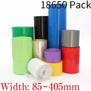 18650 리포 배터리 PVC 열수축 튜브 팩 85mm ~ 400mm 폭 절연 필름 랩 리튬 케이스 케이블 슬리브 블루