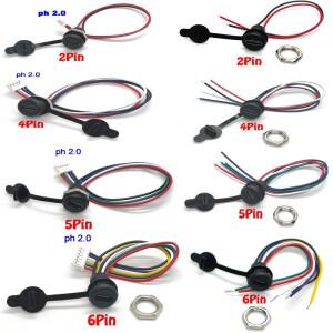 1PCS 2Pin - USB-C 커넥터 -C PH2.0 너트 잠금 패널 장착 TPC 방수  충전 잭