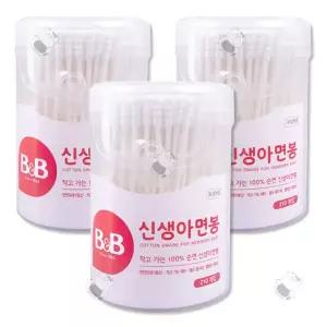 비앤비 NEW 신생아 순면 면봉 210개입 3개 신생아
