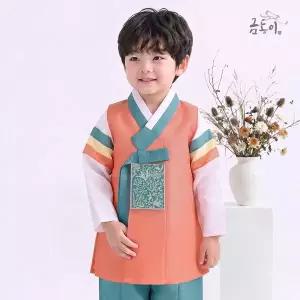 [보리보리/금동이한복]남코랄삼색동 아동한복 남아한복 AM250