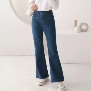 여자 으 와이드 부츠컷청바지 밴딩 나팔 데 키작녀
