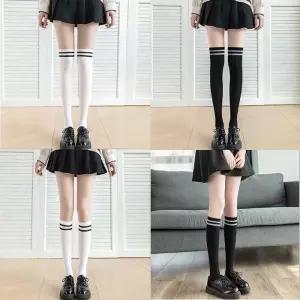 이무 줄무늬 니삭스 오버니삭스 팬티스타킹 투톤 골프